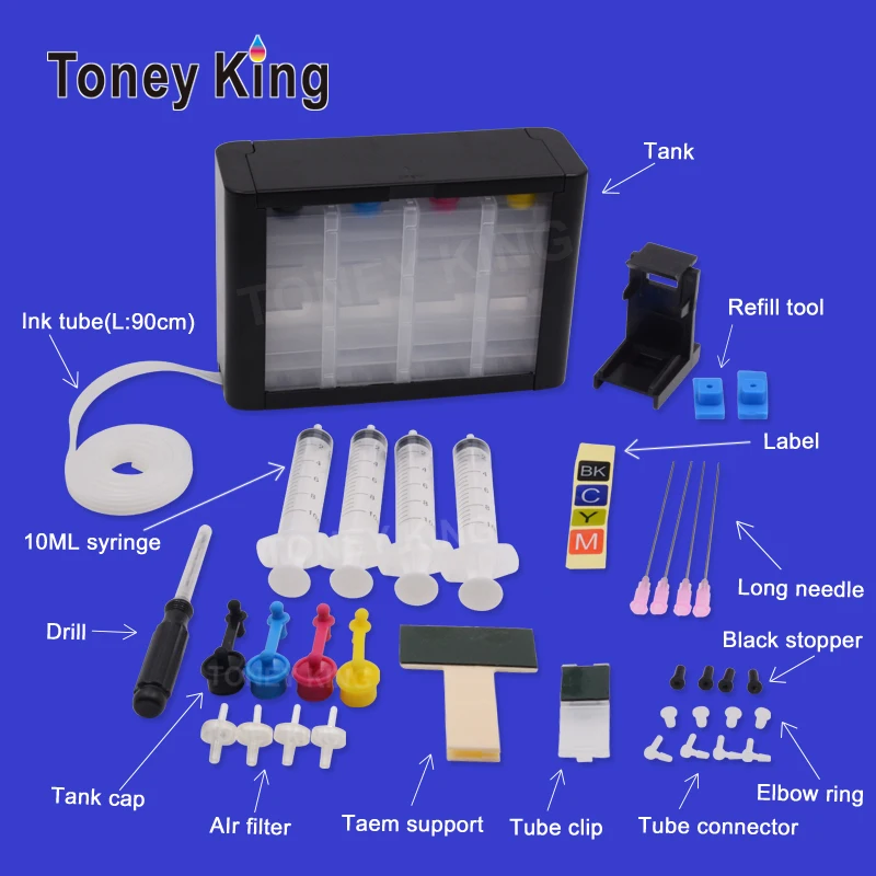 Toney King-CISS universal para Canon, herramienta de taladro y succión, todos los accesorios