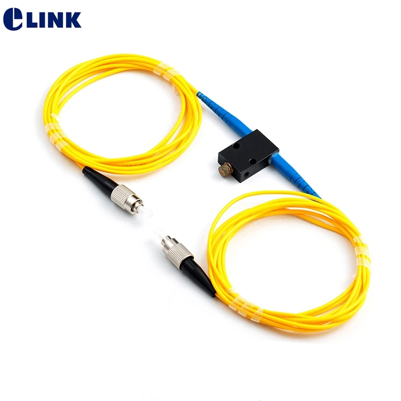 Atenuador ajustable de fibra FC, 0-60dB, en línea, mecánico variable, en línea, atenuador óptico ftth monomodo Simplex ELINK