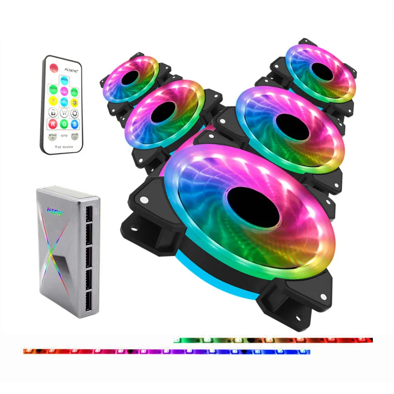 ALSEYE Ventilador RGB Aura con Velocidad Ajustable y Control Remoto - imagen 2