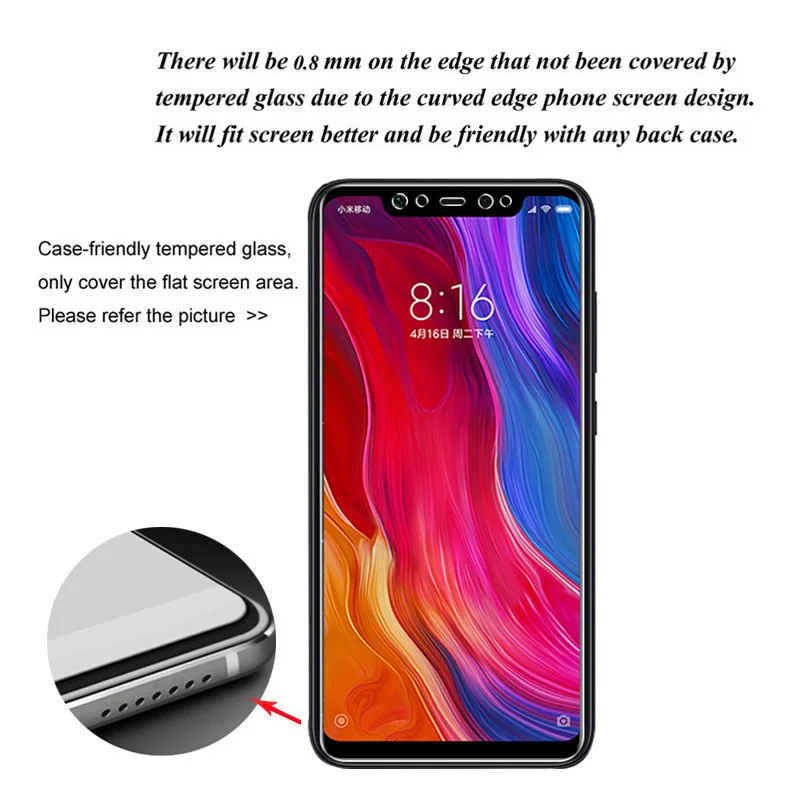 3 piezas de vidrio templado para Xiaomi mi 8 mi 8 Lite Pro SE Protector de pantalla para Xiaomi mi 8 pro SE película protectora de vidrio 9 H - imagen 2