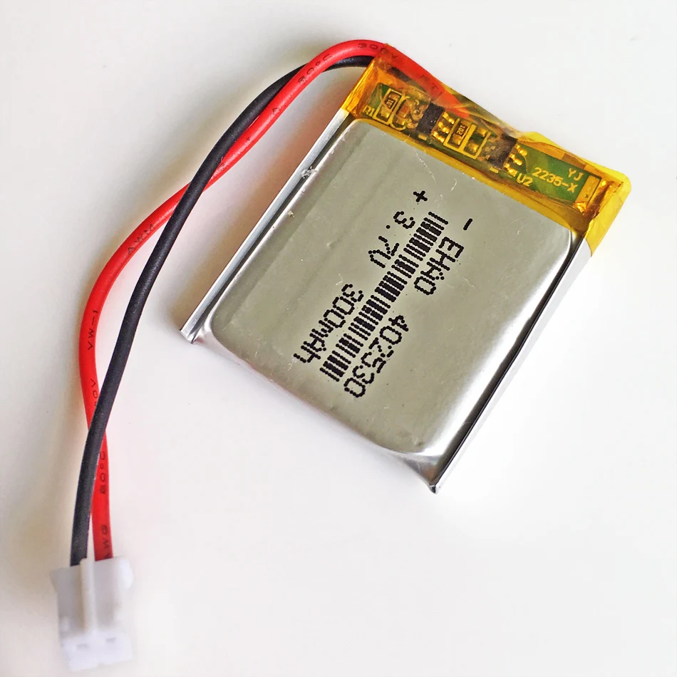 5 uds 3,7 V 300mAh batería recargable LiPo de polímero de litio + enchufe JST 2,0mm 2 pines para cámara Mp3 Altavoz Bluetooth GPS 402530 - imagen 4