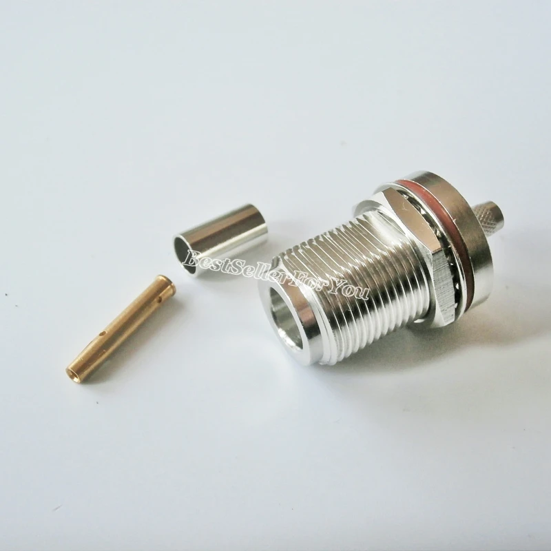 Conector N hembra de 1 pieza, pasador de soldadura, engarce RG174, RG316, LMR100 - imagen 4