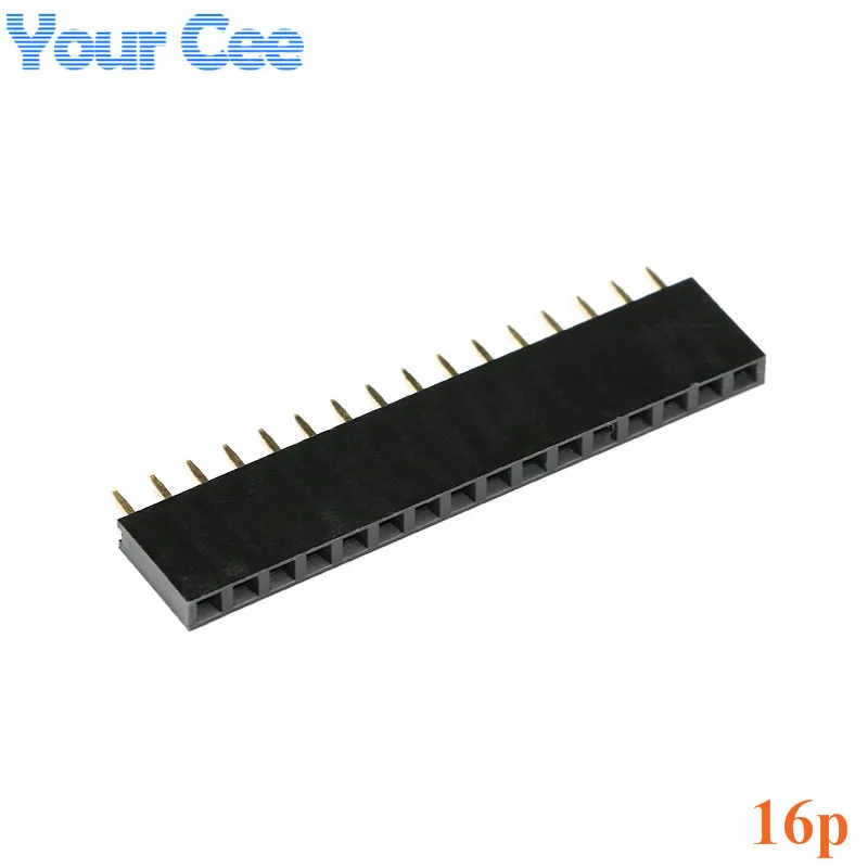 Cabezal de Pin hembra de una sola fila, toma LCD 2,54, 16P, 16 pines, 1602mm, 20 unidades