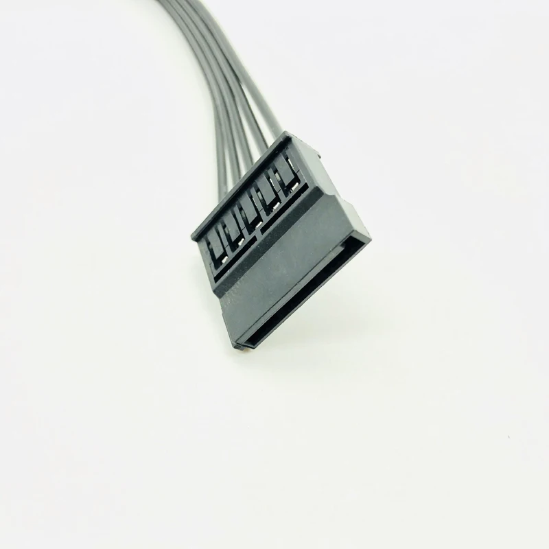 30CM negro de una sola manga SATA 15Pin Cable de extensión de alimentación macho a hembra HDD SSD Cable de alimentación SATA Cable de alimentación para PC nuevo - imagen 4