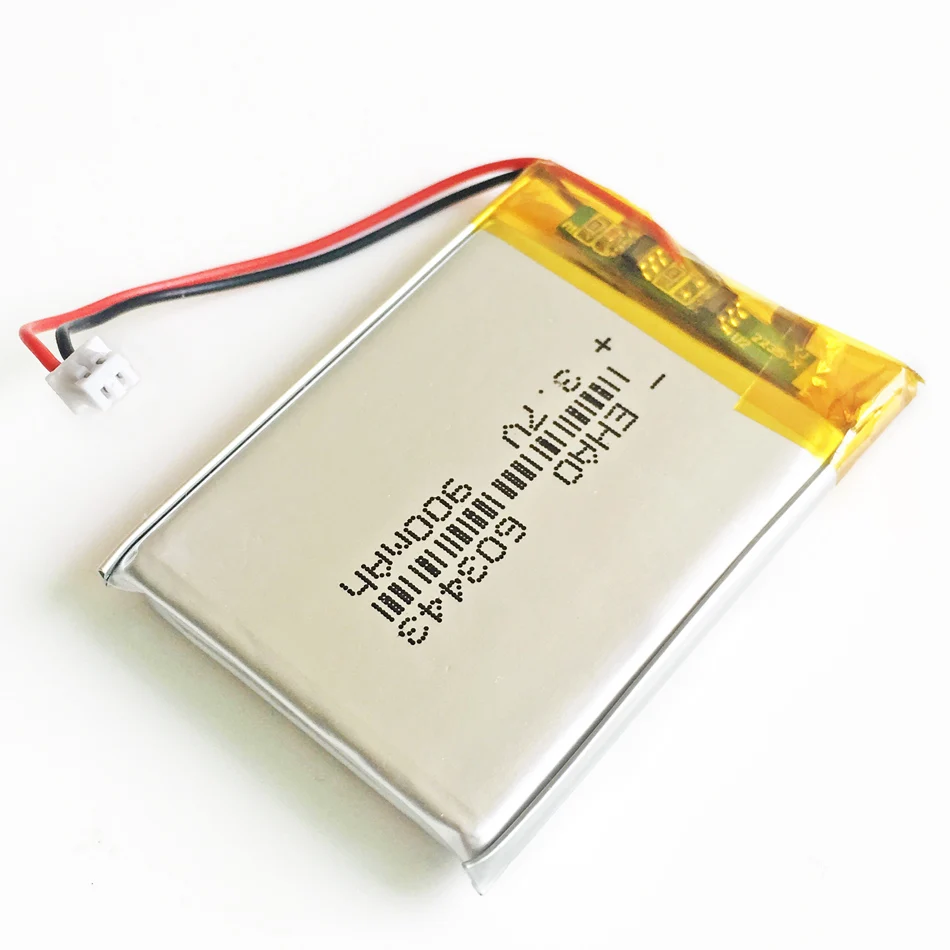 10 pilas recargables LiPo de 3,7 V y 900 mAh. 603443   + Conector JST de 1,25 mm y 2 pines para grabadora Bluetooth con altavoz Mp3 GPS PSP - imagen 4
