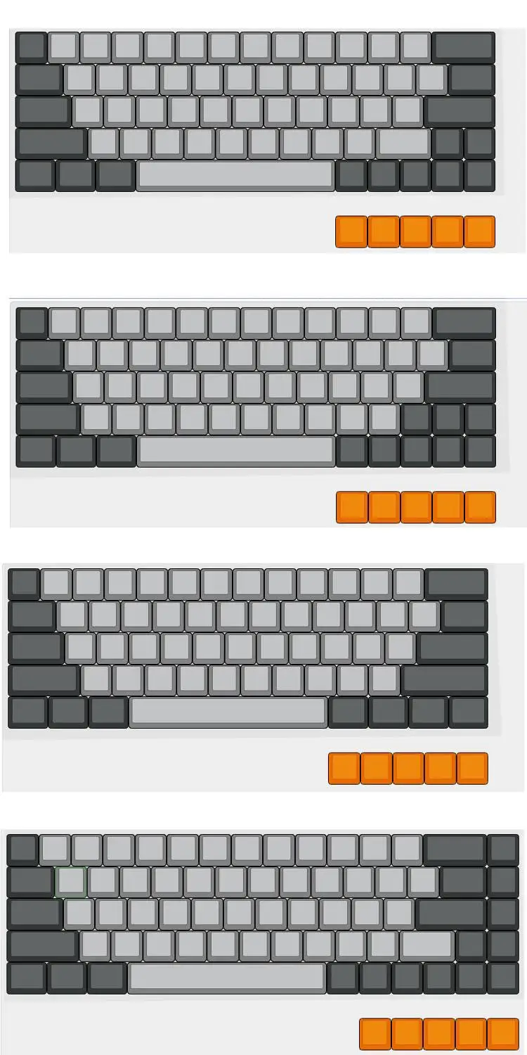 YMDK DSA perfil en blanco 61 64 68 ANSI Keyset juego de teclas PBT gruesas para teclado mecánico Cherry MX GH60 XD64 GK64 Tada68 SP64 - imagen 2