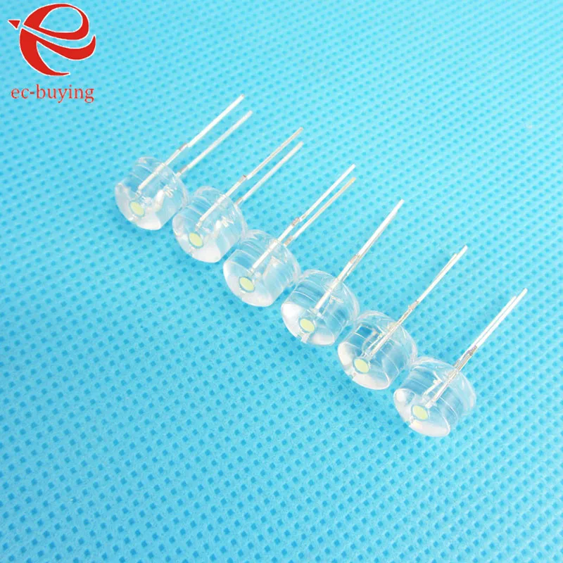 8mm sombrero de paja blanco cálido luz LED diodo emisor lámpara ultrabrillante cuenta enchufable DIY Kit práctica gran angular 8 mm 10 unids/lote - imagen 4
