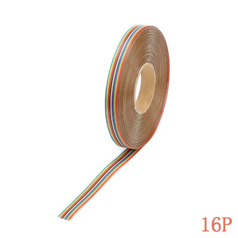 Cable de extensión de cinta plana de 2m y 16 Pines, arcoíris con cables de conexión de paso de línea de 1,27mm - imagen 2