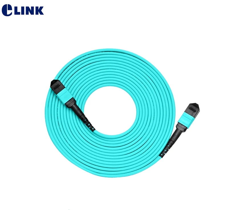 Cable de conexión de fibra MPO-MPO OM4 tipo B macho hembra aqua jumper MTP 12 núcleos 8 núcleos 24 hebras 1m3m 5m 10m 15m 100m 50m 30m 40m - imagen 3
