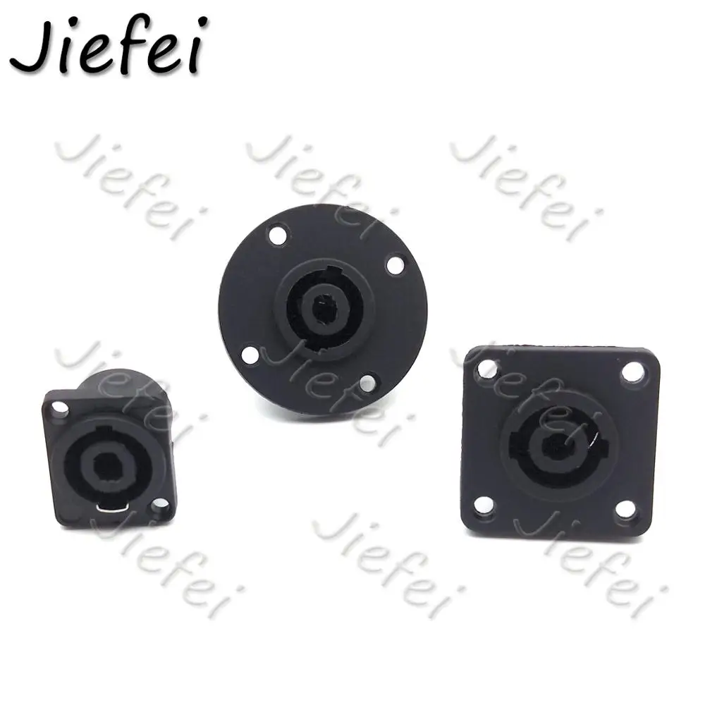 Speakon-chasis de montaje en Panel redondo o cuadrado, 4 polos, conector hembra Powercon para amplificador de altavoz PA, venta al por mayor