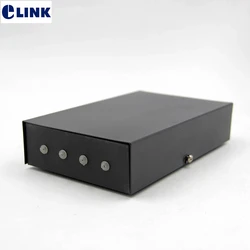Caja FTTH Distribución Fibra Óptica Acero Laminado Negro Instalación
