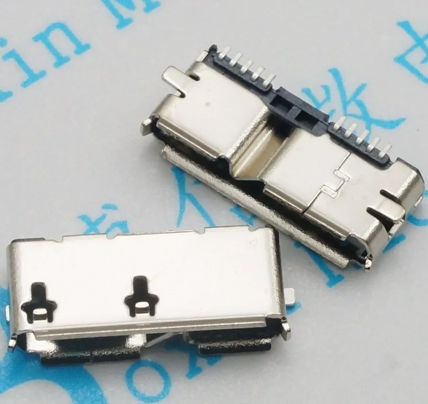 Conector Micro USB 3,0 tipo B SMT hembra, conector SMD2 de 10 pines para Samsung, unidades de disco duro móviles, interfaz de datos, 10 Uds.