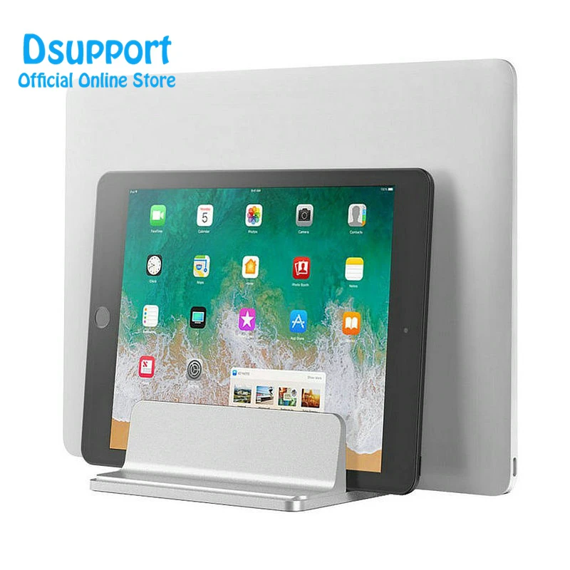 Soporte Vertical para ordenador portátil, diseño 2 en 1, soporte de ahorro de espacio para escritorio, traje de base ajustable de espesor para todos los MacBook/Superficie/Samsung - imagen 3