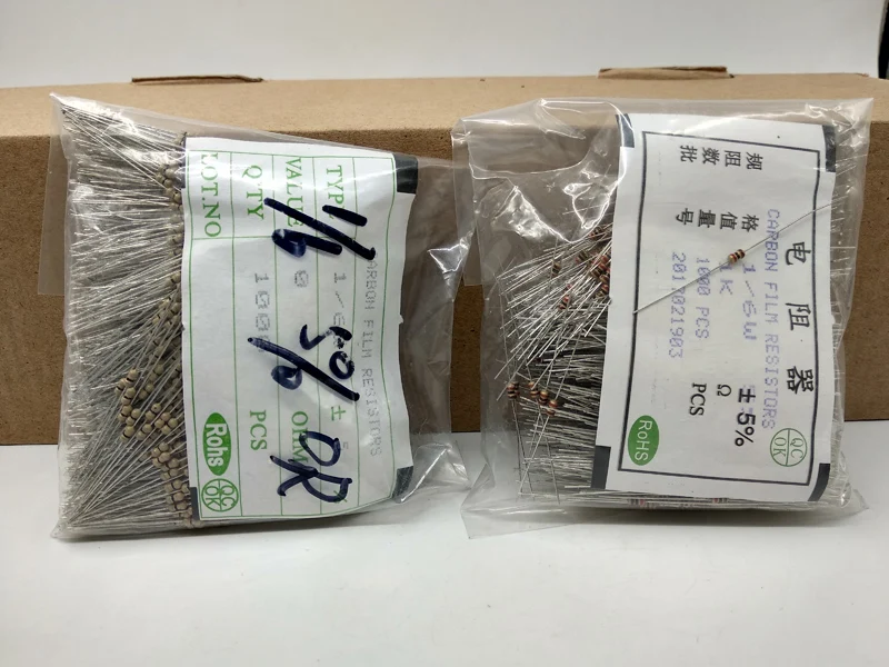Resistencias de película de carbono para manualidades, 1000 W, 1/6, 1-5%, 100-120, 1K-910K, 1M-10M, 0 Ohm, 910, 100, 200, 1K, 2K, 3K, 1M, 2M, 300 Uds. Resistencia de 10M - imagen 4