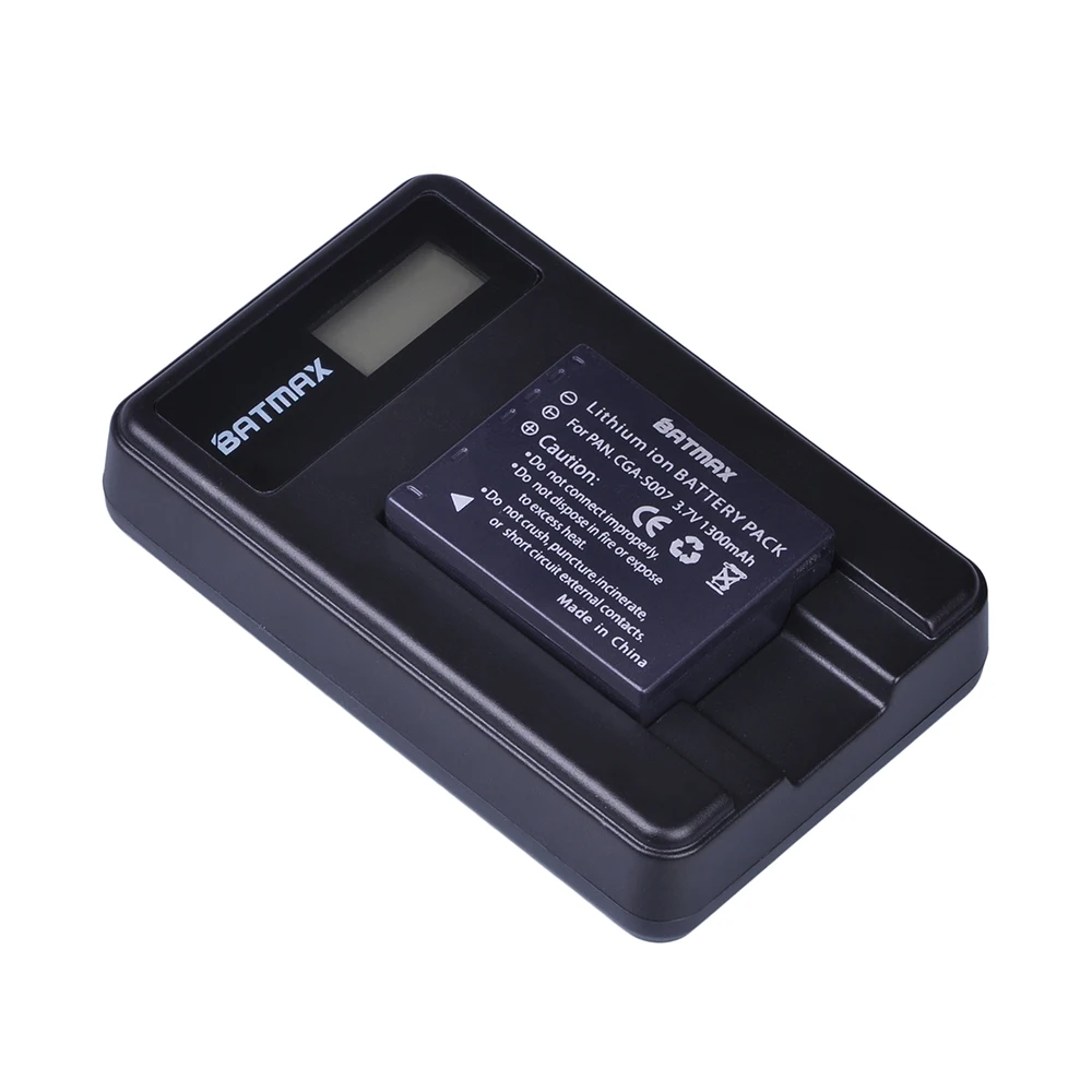 Batmax-cargador de batería USB, dispositivo con pantalla LCD, para Panasonic DMC TZ1 TZ2 TZ3 TZ4 TZ5 TZ50 TZ11 TZ15, CGA-S007 S007E S007 S007A - imagen 4