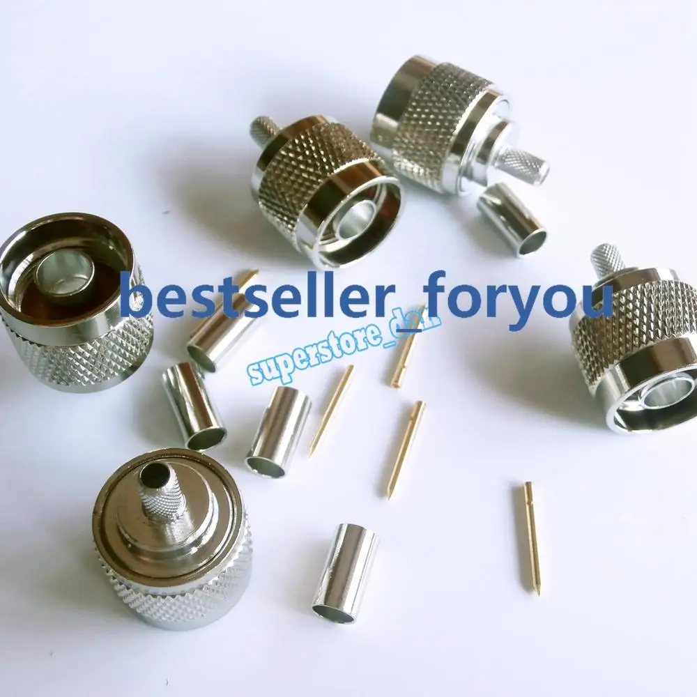 Conector recto N macho, Conector de crimpado RG58, RG142, LMR195, RG400, 1 unidad - imagen 4