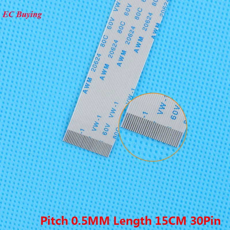 5 uds Cable de cinta de 30 pines FFC 150mm 0,5mm Cable plano de paso dirección hacia adelante 15cm de longitud igual 30 pines para TTL - imagen 2