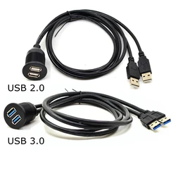 Cable de Extensión USB 2.0/3.0 y AUX para Salpicadero