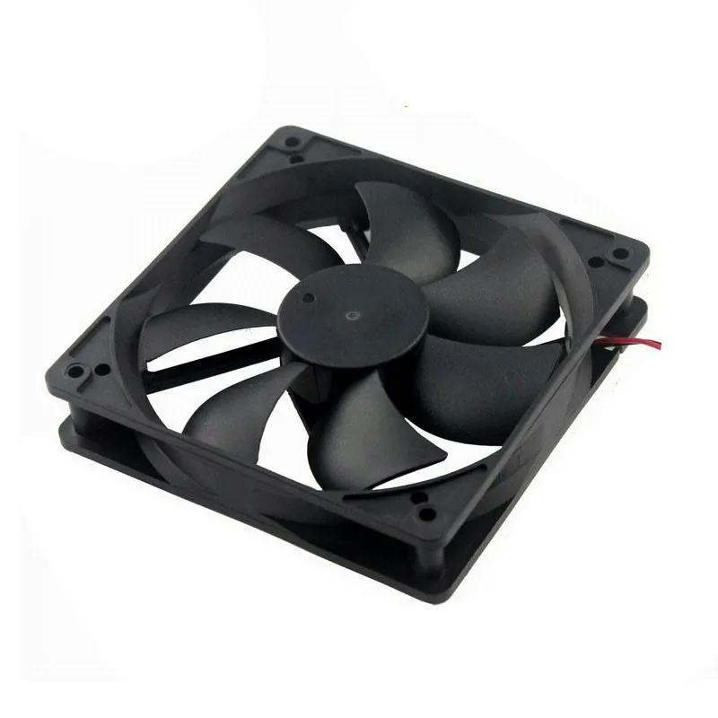 Gdstime-ventilador de refrigeración de 12cm para ordenador, Enfriador de carcasa de PC con 2 cables, flujo de aire alto de 120 RPM, CC de 12V, 12025mm x 25mm, 120x120x25mm, 1 unidad - imagen 3