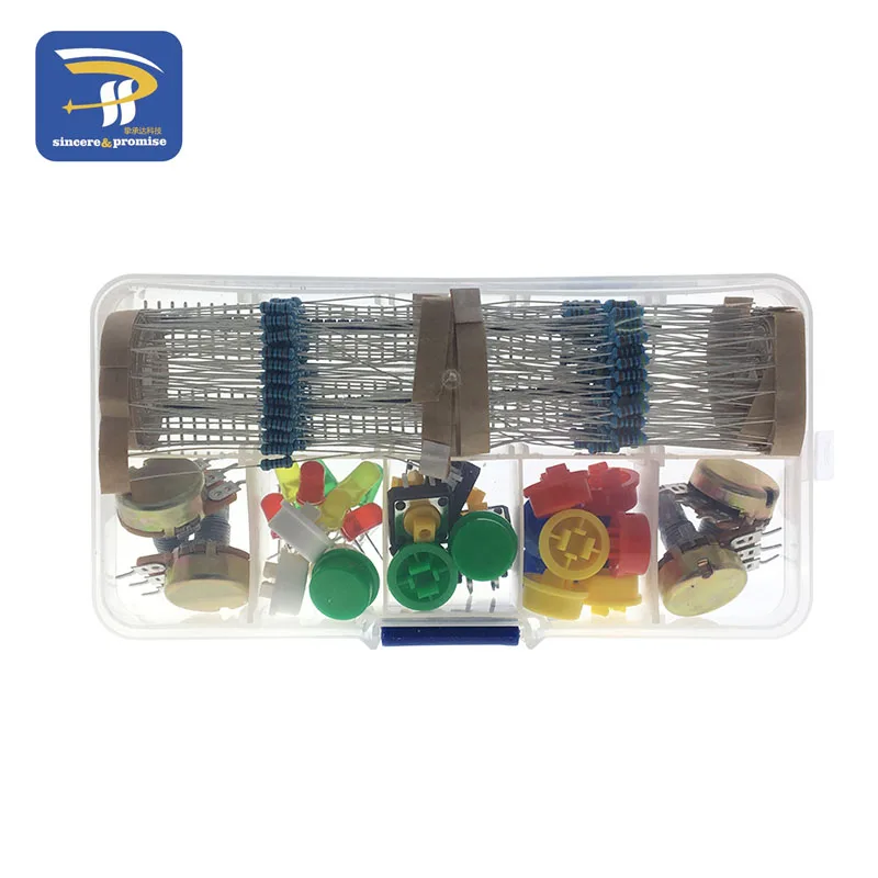 Paquete de piezas genéricas, Kit de resistencia portátil práctico para Arduino Starter, Kit de bricolaje UNO R3, potenciómetro LED, Interruptor táctil, cabezal de pin - imagen 5