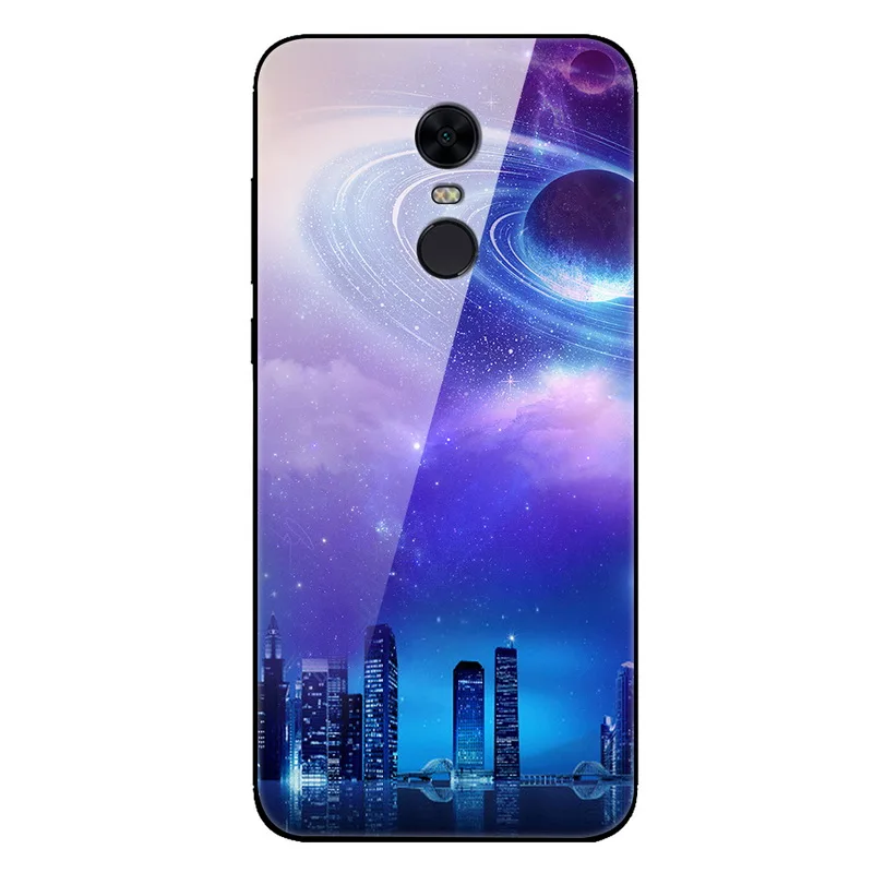 Para Xiaomi Redmi 5 Plus funda de vidrio templado planeta espacio cubierta a prueba de golpes funda trasera de vidrio para Xiaomi Xiomi Redmi5 5Plus Coque - imagen 2