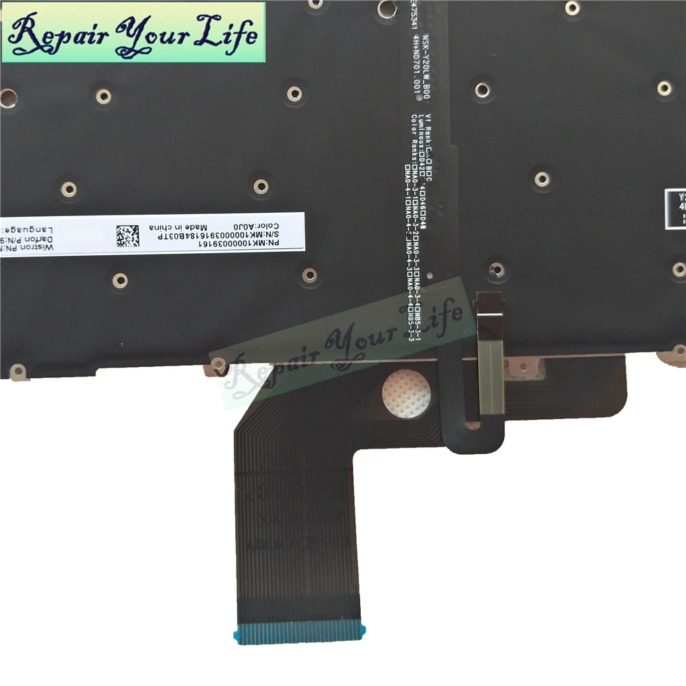 Nuevo teclado inglés para ordenador portátil Xiaomi MI Air, teclado retroiluminado de 13,3 pulgadas 9Z.ND7BW.601 MK 10000039161 Nueva plata original - imagen 4