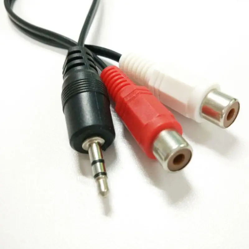 Lote de 5 unidades/lote de 3,5mm AUX, salida de Audio estéreo Macho para 2 RCA, divisor, Adaptador, Chumbo Novo, 30 cm/1 pie - imagen 2