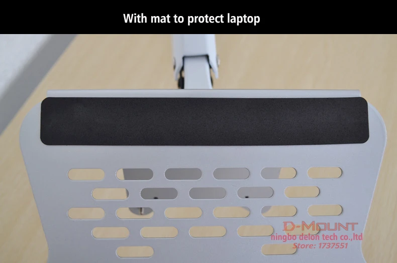 Soporte de pared con resorte de Gas para ordenador portátil, brazo de aleación de aluminio, movimiento completo, soporte de montaje para ordenador portátil de 10-17 pulgadas, Lapdesk - imagen 4