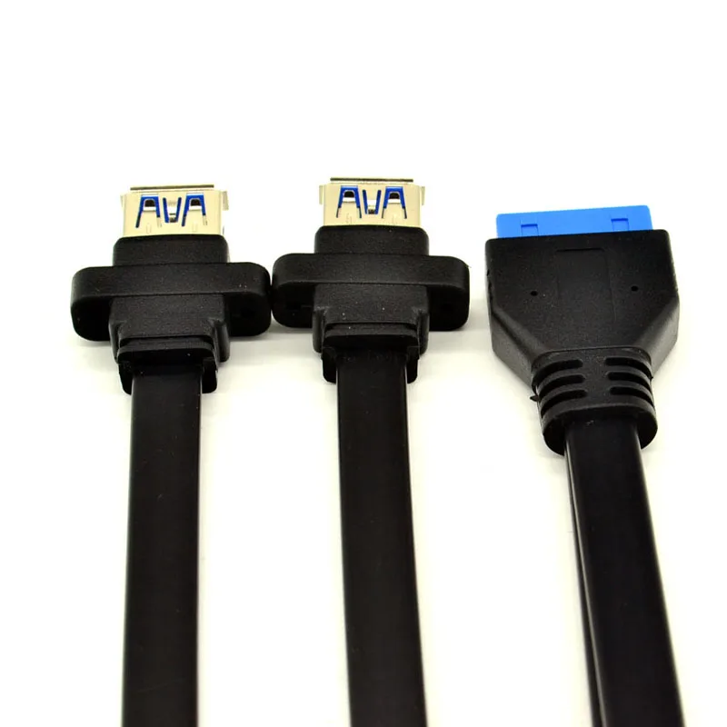 Cable USB 3,0 para ordenador de escritorio, Conector de extensión con Panel de tornillo, macho a hembra, 3,0, 19Pin - imagen 4