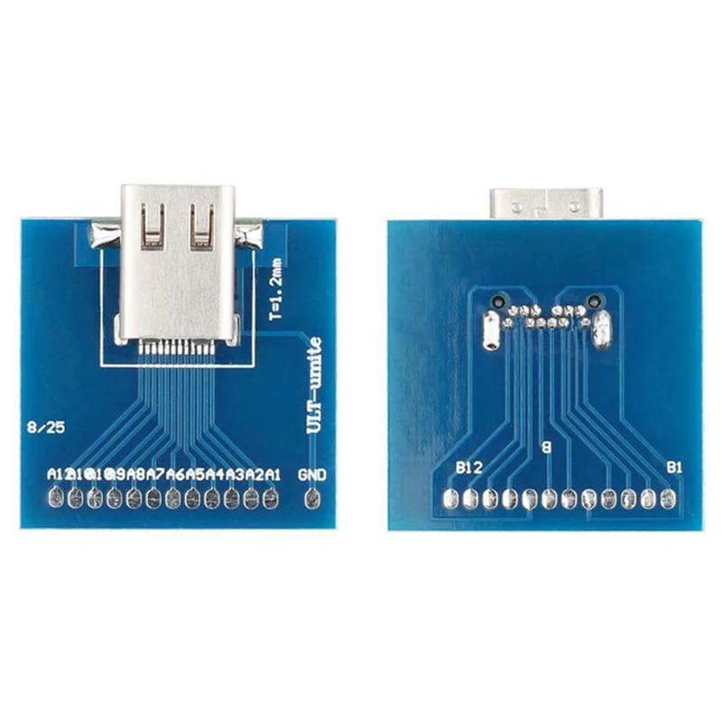 (100 unids/lote) Cable de toma de prueba de soldadura hembra USB-C tipo C de 10Gbps adaptador USB 3,1 tipo C adaptador de conector de soldadura de placa PCBA