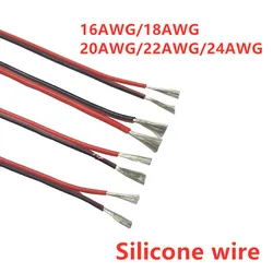 Cable Extensión Silicona 2 Conductores 16AWG 1m Negro Rojo