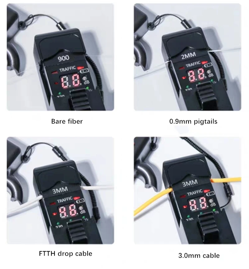 Identificador de fibra óptica JW3306B, portátil, sin DHL, para fibra desnuda, 0,9, 2,0, 3,0mm, cable 800-1700nm, mini probador de fibra óptica - imagen 3