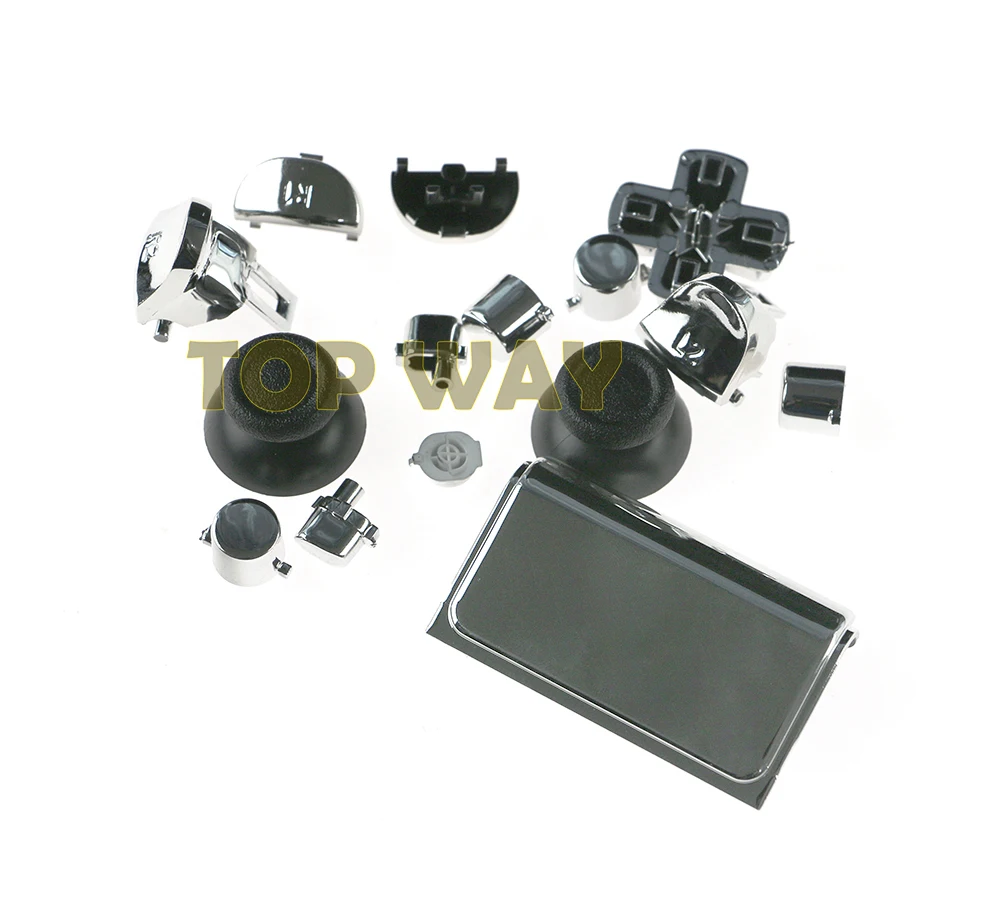 16 juegos para PS4 JDM040 JDS040 Chrome L1 R1 L2 R2 Dpad botón de panel táctil tapa de seta juego completo de botones para PS4 Pro JDS 040 4,0 - imagen 4