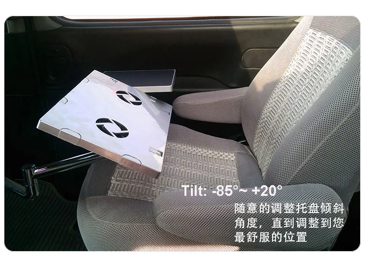 Vista completa del soporte portátil montado en coche