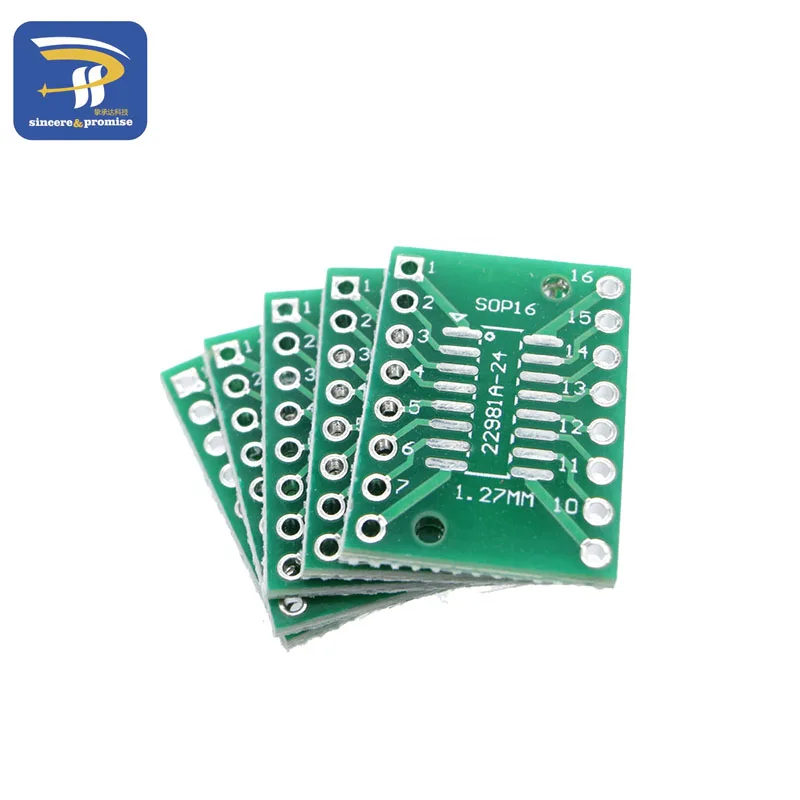 10 Uds SOP16 SSOP16 TSSOP16 a DIP Pinboard SMD a DIP-16 adaptador 0,65mm/1,27mm a 2,54mm DIP Pin paso PCB convertidor de placa Socke - imagen 5
