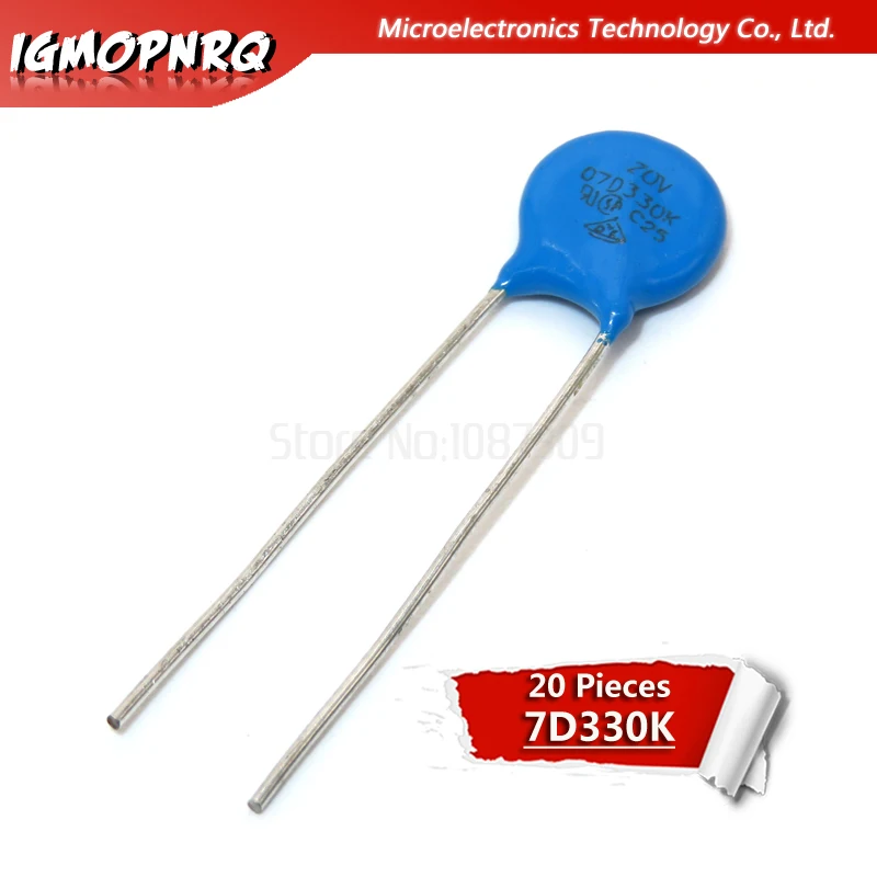 20 piezas varistor 07D330K 270V piezoresistor 07D330 7D330