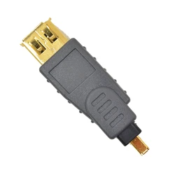 Adaptador de conector Firewire de 4 pines macho a 6 pines hembra, adaptador IEEE 1394, IEEE-1394a macho a hembra para transferencia de datos