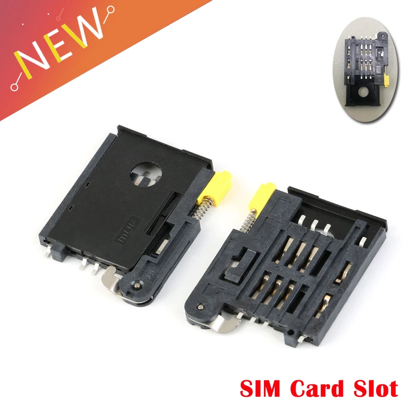 Soporte de tarjeta SIM, ranura para tarjeta SIM 6 + 2P, cajón de tarjeta SIM, Conector de cubierta autoelástico, 5 unids/lote
