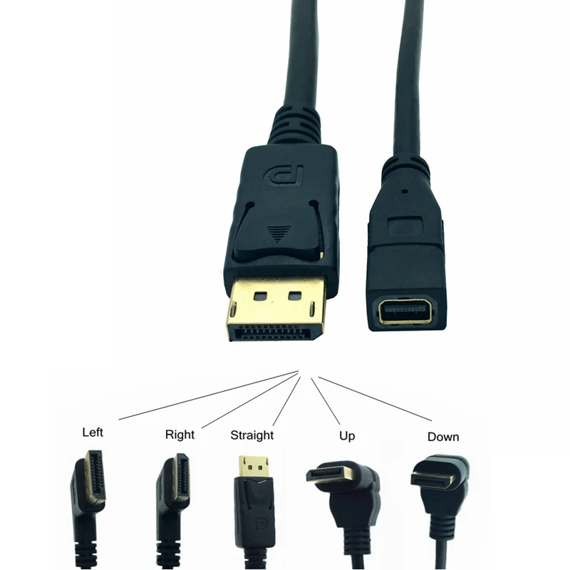 Convertidor adaptador Mini DisplayPort hembra a DP macho de 30cm TB para MacBook pro Air Surface Pro3 Pro2 - Cable de 0,3 m