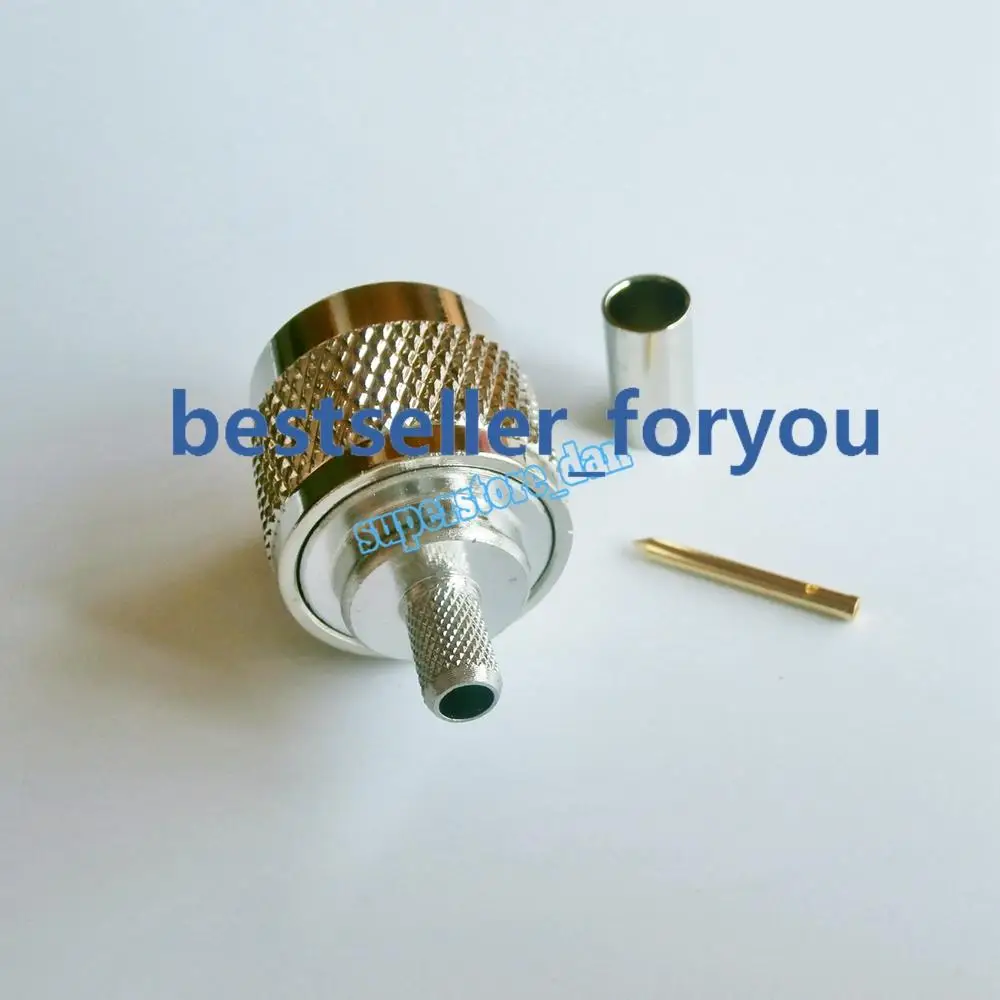 Conector recto N macho, Conector de crimpado RG58, RG142, LMR195, RG400, 1 unidad - imagen 3