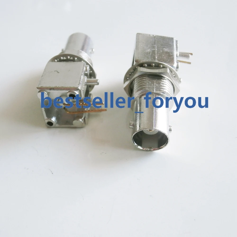 Conector BNC Hembra Q9 Montaje PCB Ángulo Recto RF - imagen 2