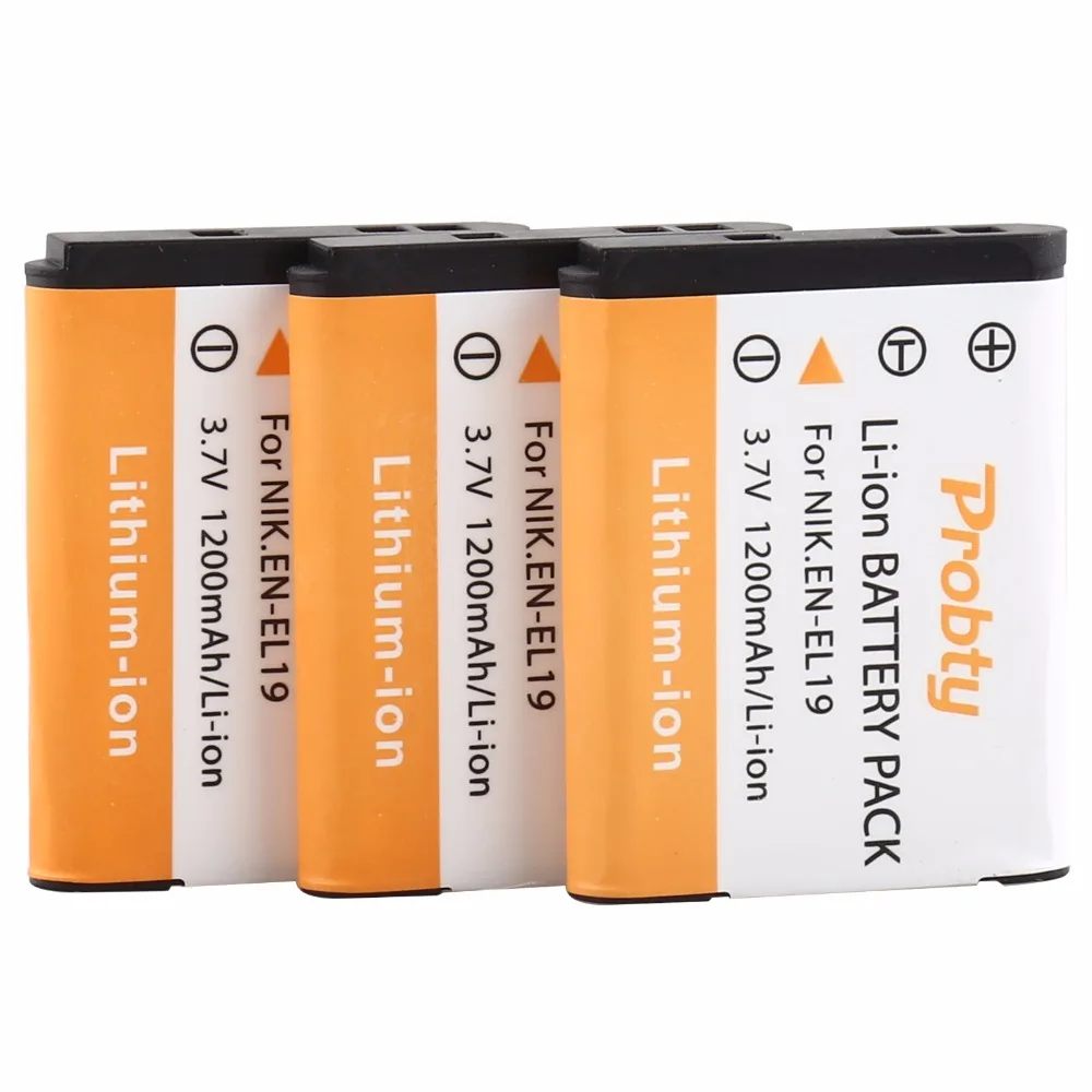 4 Uds EN-EL19 EN EL19 ENEL19 batería para cámara digital Nikon S2500 S100 S2600 S3100 S3200 S3300 S4100 S4200 S4300 S6600 - imagen 5