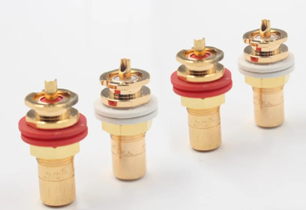 Montaje Panel Audio Hifi Conector Hembra RCA Chapado Oro Amplificador Audio Chasis Conector Phono - Vista principal del producto