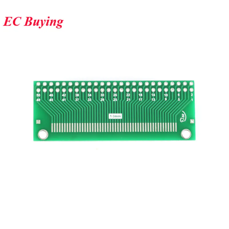 5 uds 50 pines FFC/FPC SMD para convertir DIP 2,54mm paso 50P 0,5mm/1mm TFT LCD adaptador convertidor placa conector placa de transferencia - imagen 3