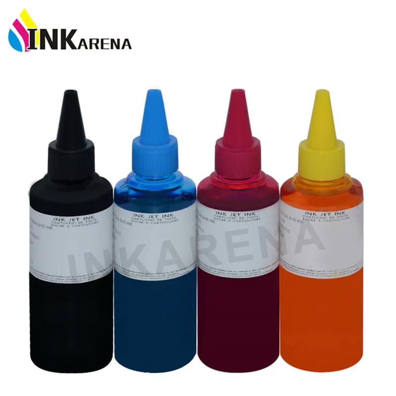 INKARENA-recambio de tinta de 4 colores para impresora HP, Kit de recambio de botella de tinta de 100ML para Epson Premium, Canon, Brother - imagen 2