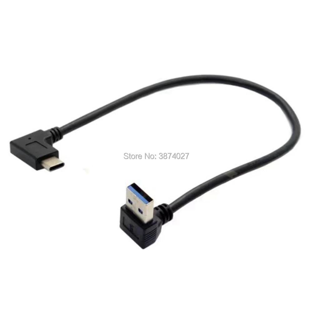 Cable de datos reversible USB 3.1 USB-C en ángulo a 90 grados hacia arriba, hacia abajo, en ángulo izquierdo y derecho para Macbook, tableta y teléfono móvil - imagen 3