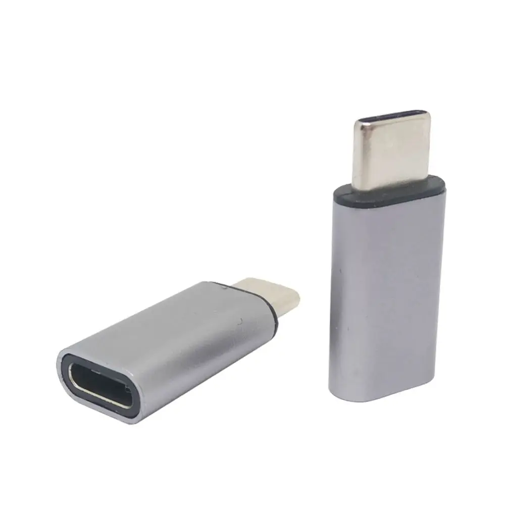Nuevo tipo plateado y gris 10Gbps Metal estándar USB-C USB 3,1 tipo C macho a hembra adaptador conector convertidor USB3.1 tipo-c