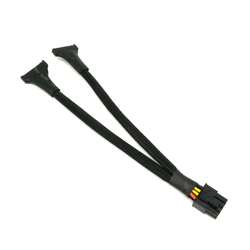 Angitu Cable de alimentación PCI-E 6+2Pin GPU macho a doble 2xSATA macho con funda negra