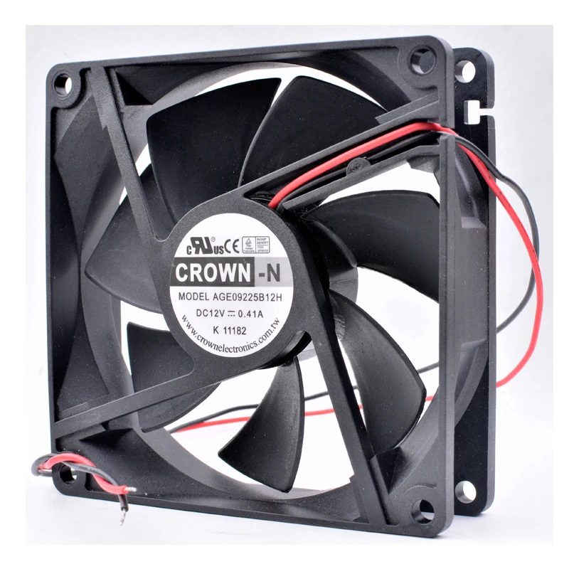 Original CROWN AGE09225S12H 9cm 9025 12V 0.41A ventilador de refrigeración del chasis de la computadora - imagen 2