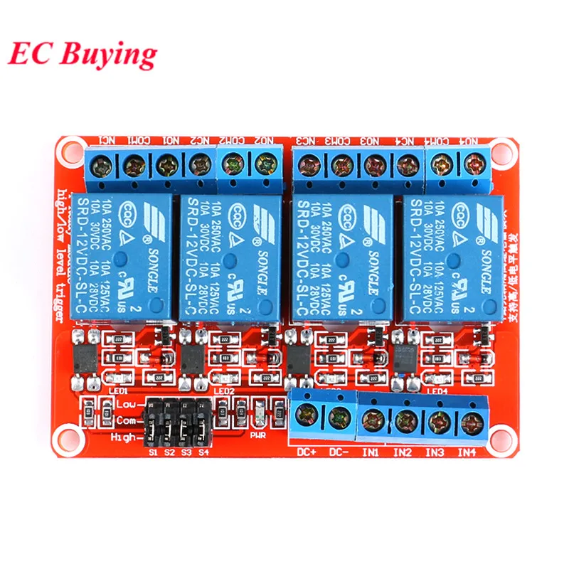 1 2 4 6 8 canales 5V 12V 24V módulo de relé escudo de placa con soporte optoacoplador disparador de nivel alto y bajo para Arduino SRD-05VDC - imagen 4